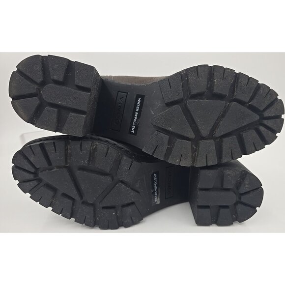 Vince Suede Leather Water Repellent Gray Chunky Heel Bootie Boots Women's 7M - Picture 6 of 10